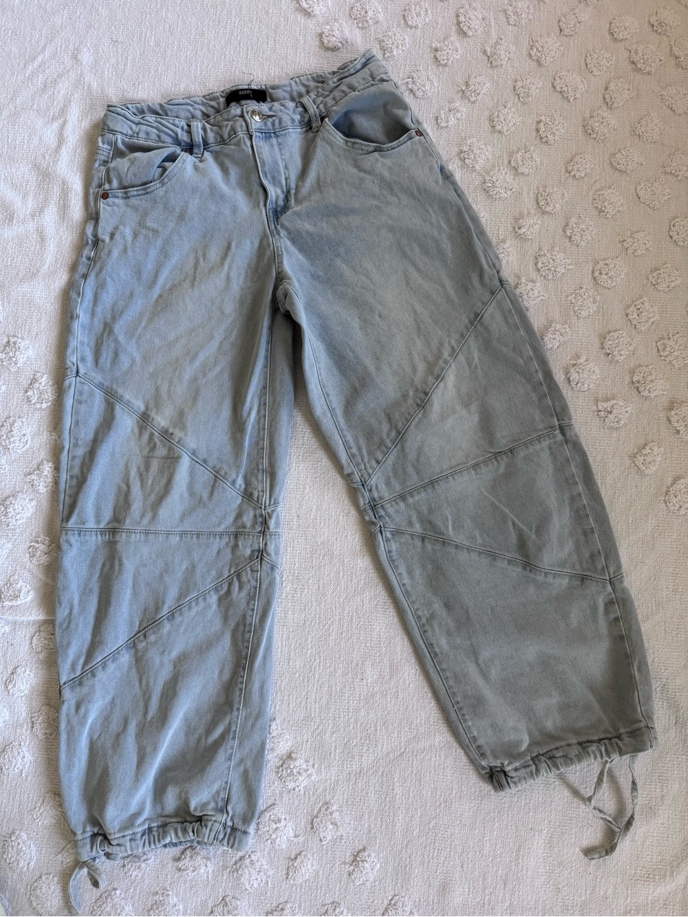 Madden NYC barrel leg drawstring hem pants -SZ 10